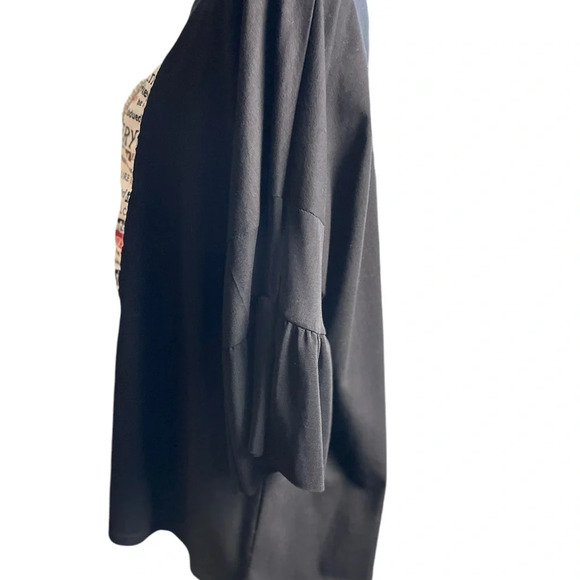 WoWo Black Statement Shirt with Mesh Sleeves.  Size:2X - Picture 3 of 10